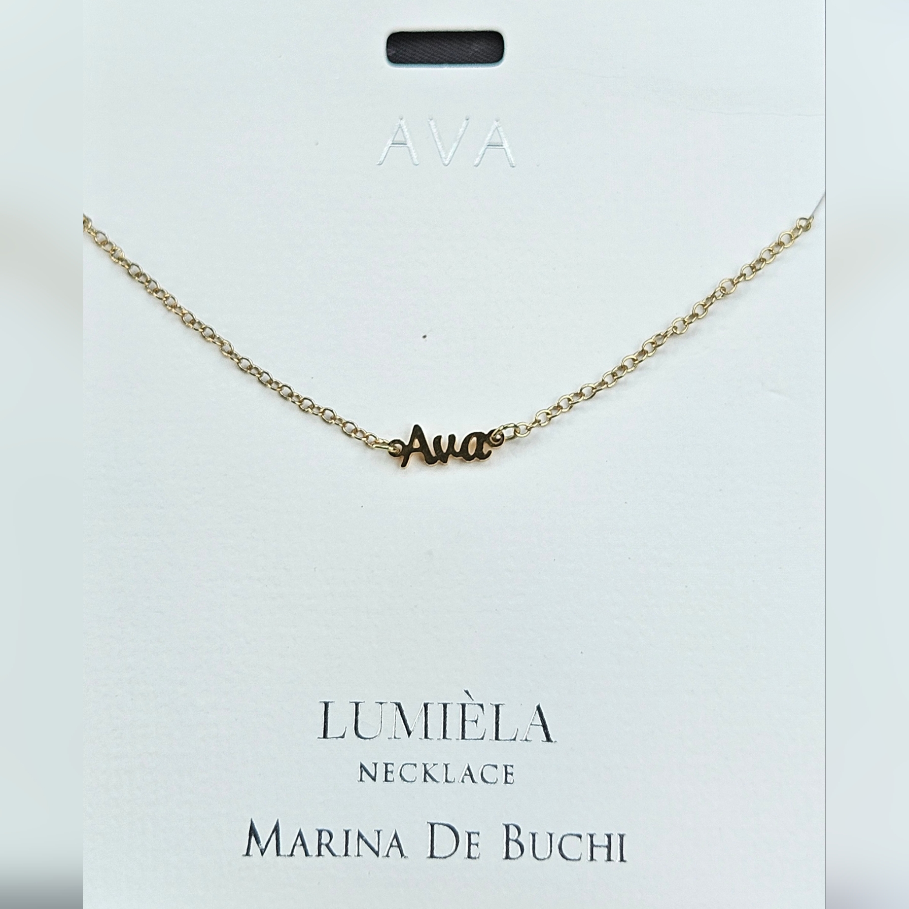 Ava Script Name Chain Goldtone Necklace